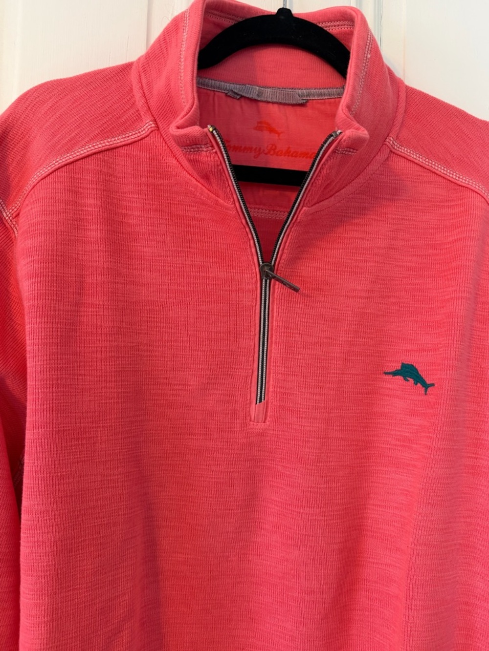 Tommy Bahama Tobago Bay half-Zip Pullover Sweatshirt coral - Picture 6 of 8